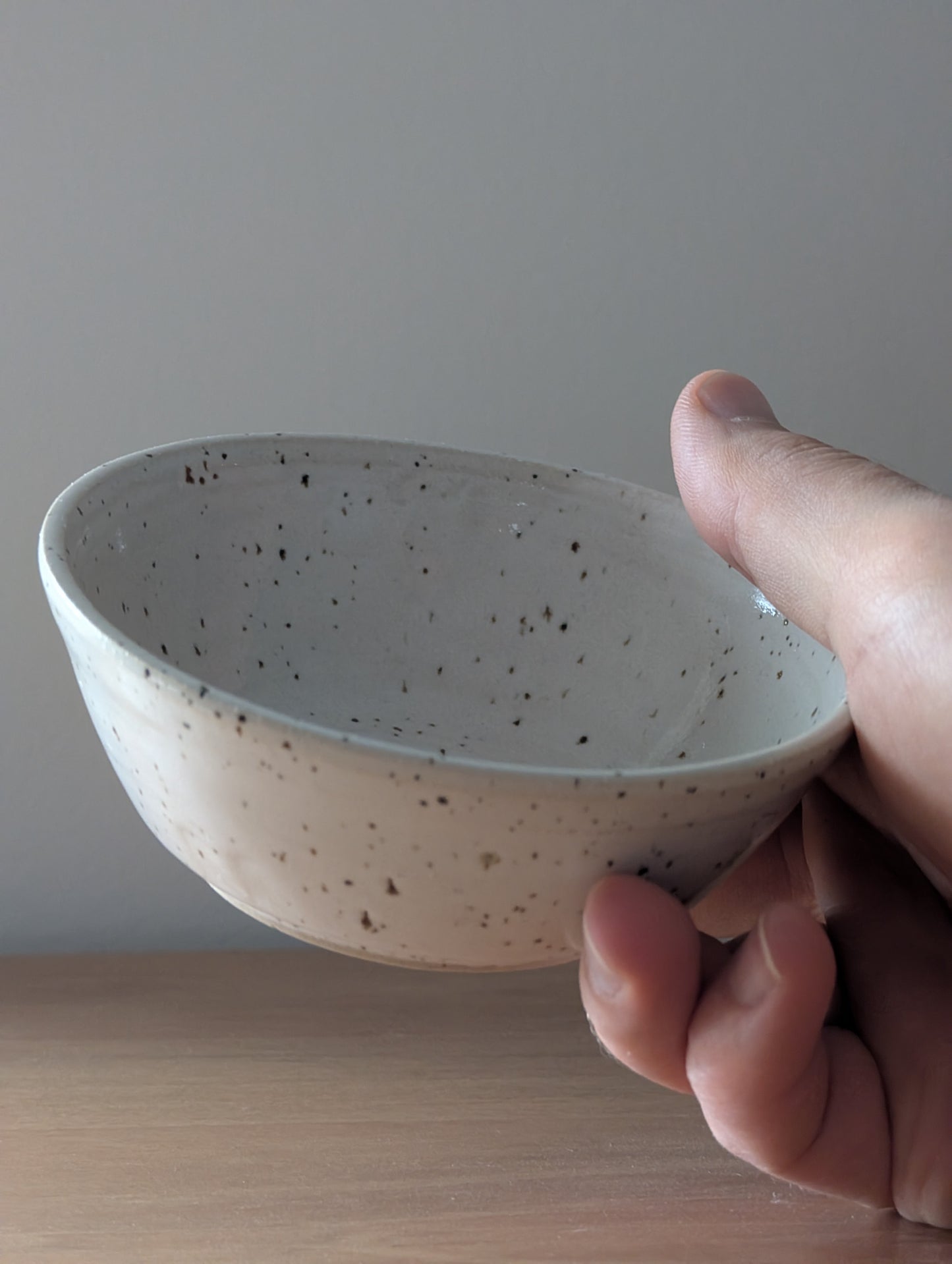 Small speckled white bowl